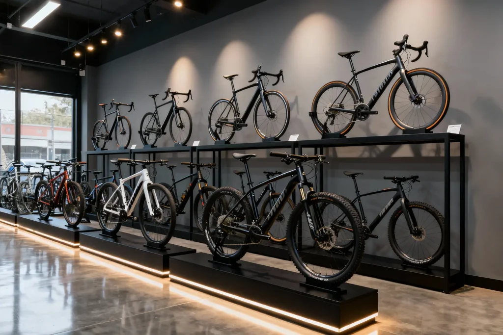 Tienda especializada en bicicletas Specialized con exposición de modelos premium